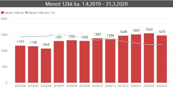 kuukausikatsaus 12kk menot 2020 03