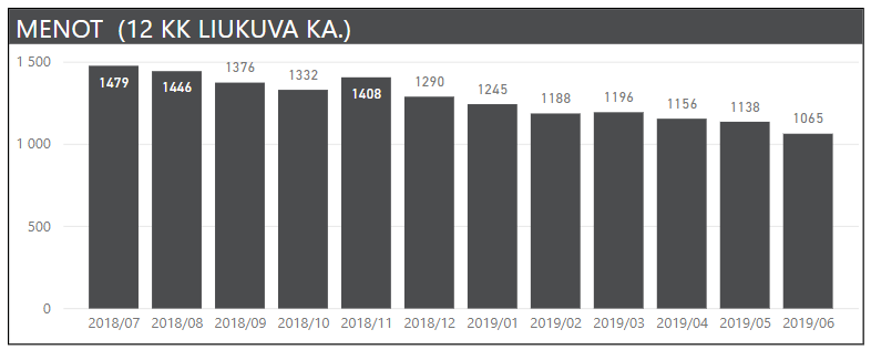 kuukausikatsaus menot 12kk 2019 06