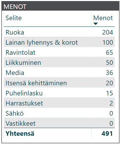kuukausikatsaus menot 2019 02