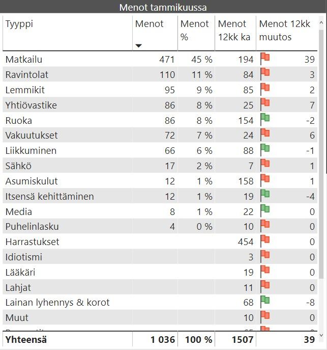 kuukausikatsaus menot 2020 01